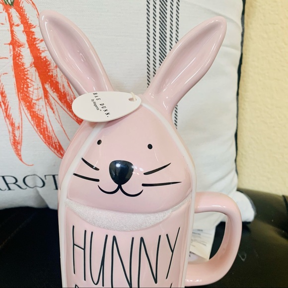 RAE DUNN HUNNY BUNNY EASTER MUG LID CANISTER PINK - Picture 3 of 13